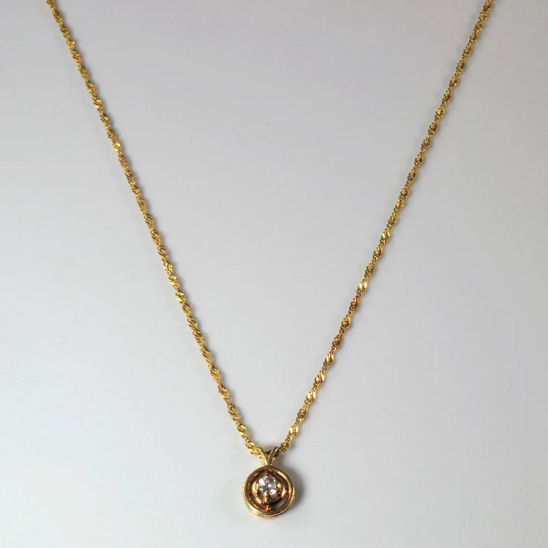 Stamped coin necklaces-Old Mine Cut Diamond Necklace | 0.07ct | 17" |