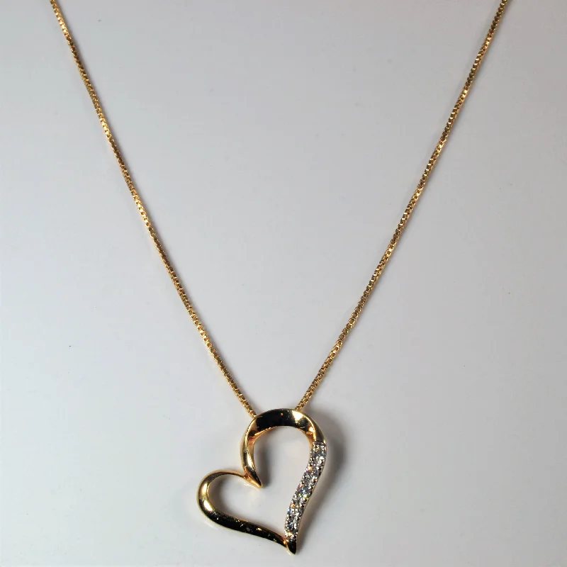 Warding eye necklaces-Pave Diamond Heart Necklace | 0.12ctw | 19" |