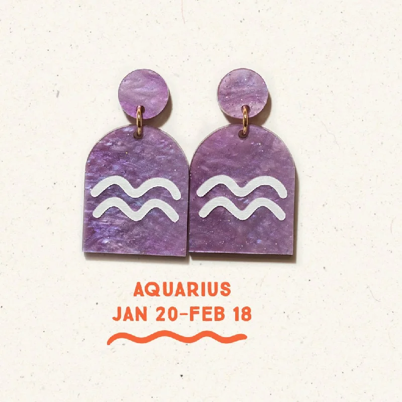 Driftwood earrings-Aquarius Zodiac Earrings