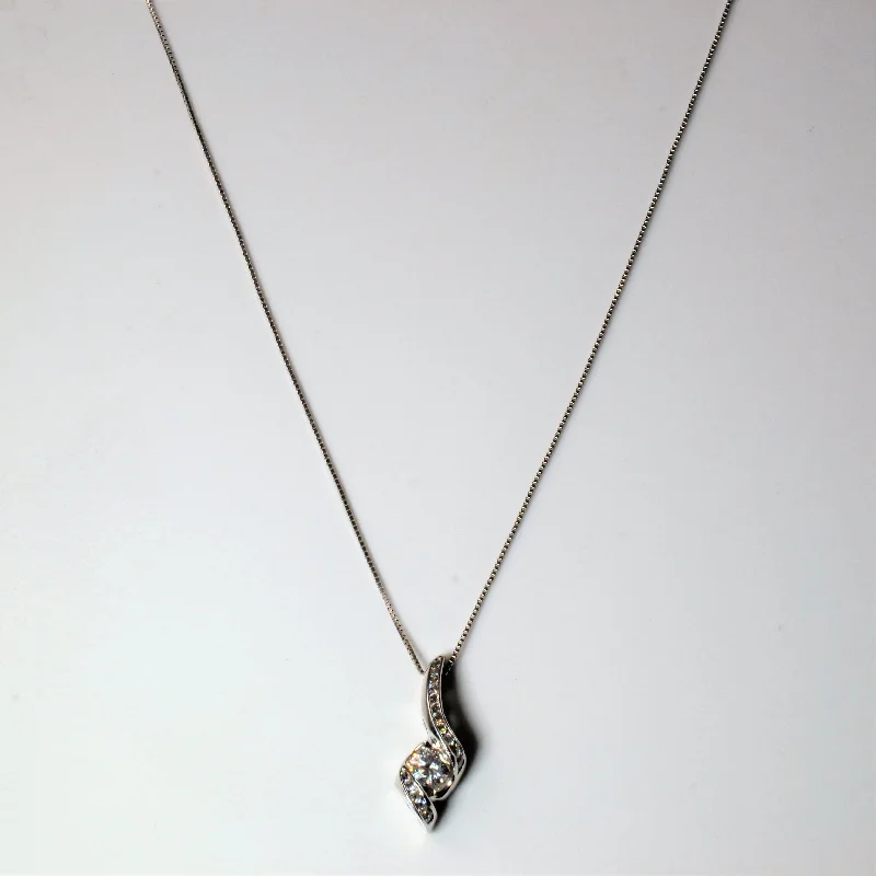 Suede braid necklaces-Channel Set Diamond Drop Necklace | 0.40ctw | 18" |