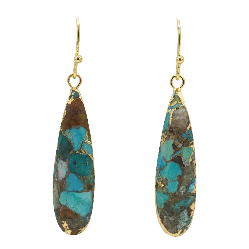 Round drop earrings-Turquoise Harper Earrings