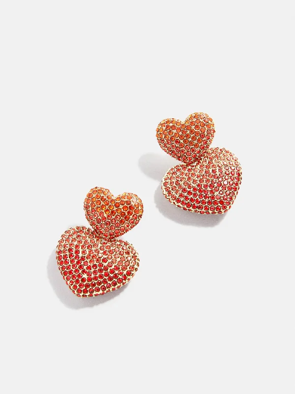 Grand statement earrings-Harley Statement Earrings - Red