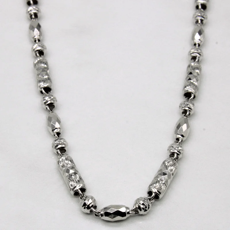 Stamped name necklaces-Platinum Bead Necklace | 19" |