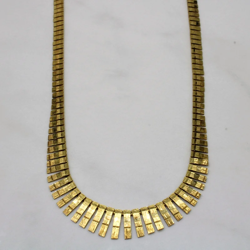 Chained layer necklaces-Yellow Gold Fringe Necklace | 17" |