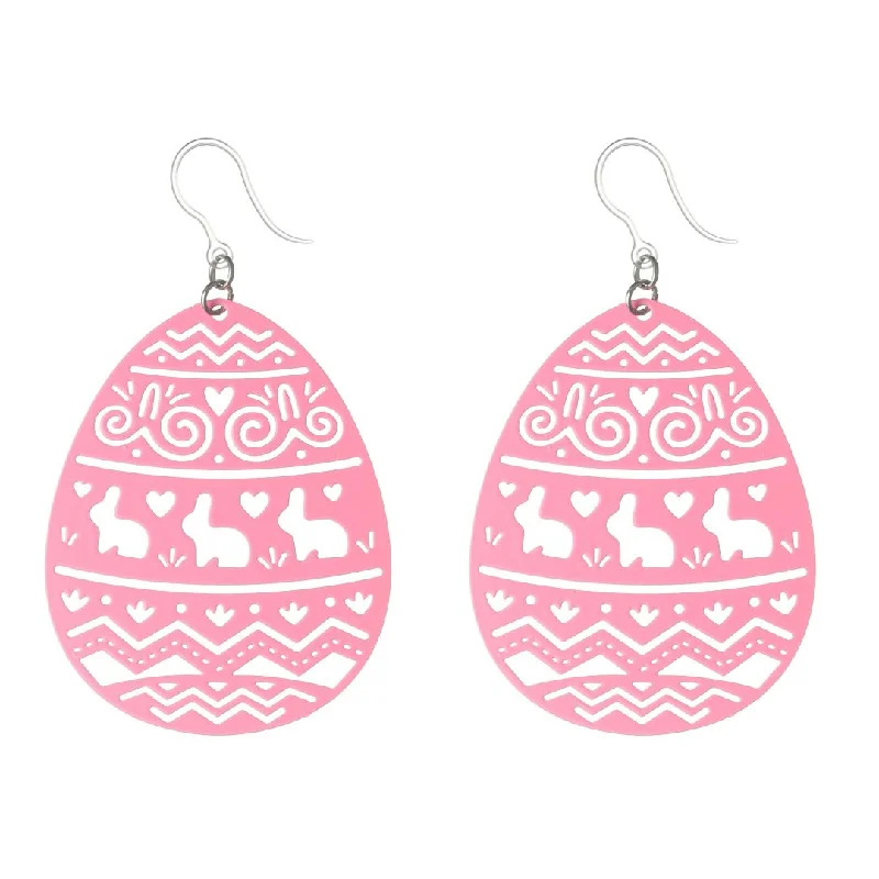 Angled drop earrings-Exaggerated Easter Egg Dangles Hypoallergenic Earrings for Sensitive Ears Made with Plastic Posts