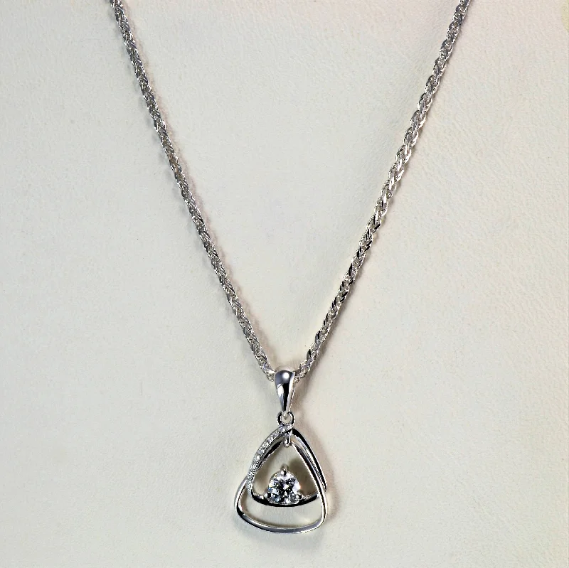 Brushed gold necklaces-Diamond Triangle Shape Pendant Necklace | 0.19 ctw, 16''|