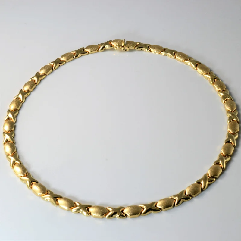 Old coin necklaces-14k Yellow Gold Crossover Link Necklace | 18" |