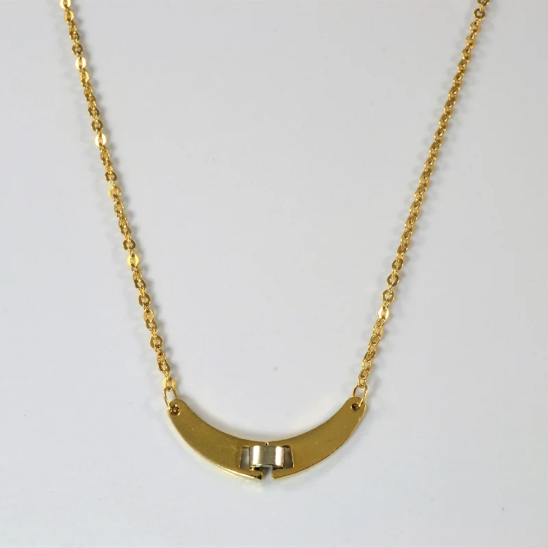 Vertical bar necklaces-Yellow Gold Bar Necklace | 15" |