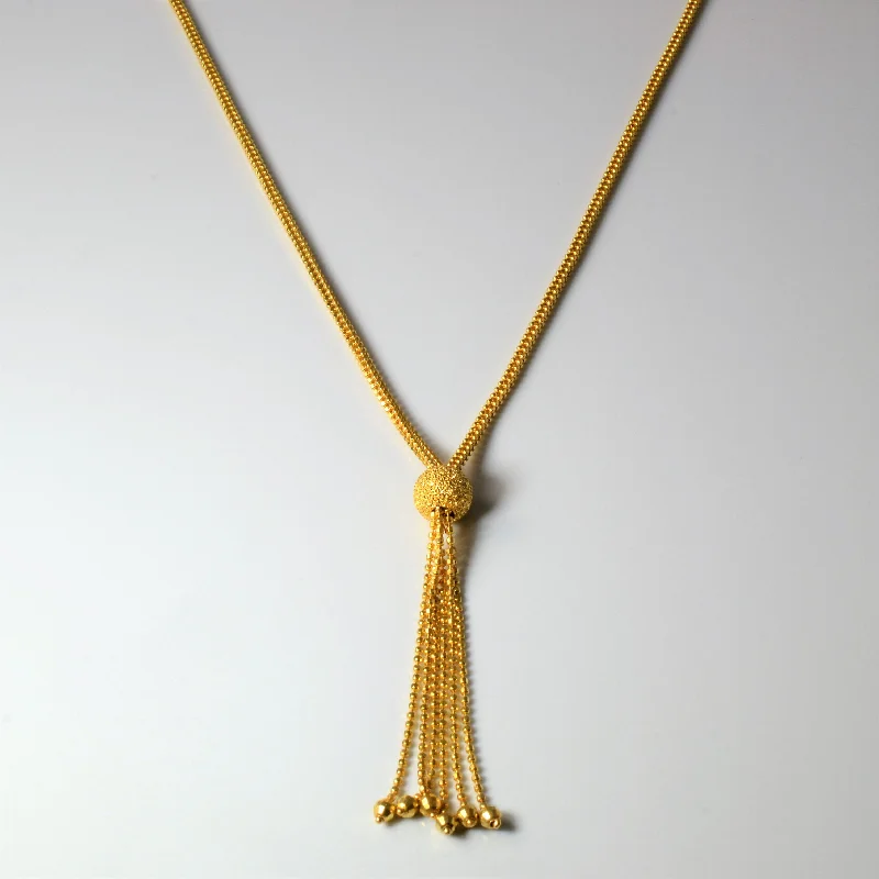 Flush clasp necklaces-22k Yellow Gold Tassel Necklace | 16" |