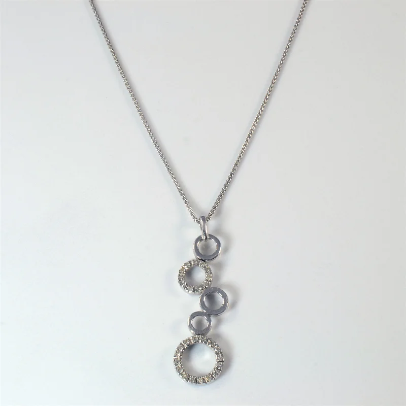 Vine motif necklaces-Diamond Bubble Drop Necklace | 0.27ctw | 17" |