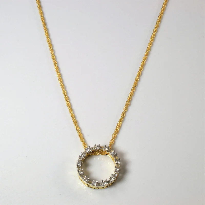 Flat bar necklaces-Diamond Eternity Circle Necklace | 0.33ctw | 16" |