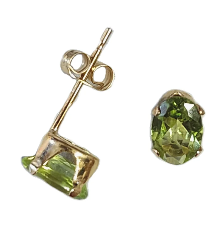 Akoya pearl earrings-Genuine Peridot Stud Earrings 14k Gold-filled