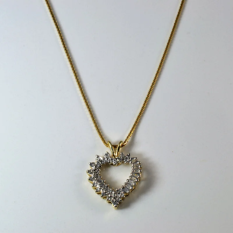 Bright beaded necklaces-Diamond Heart Necklace | 0.52ctw | 16" |