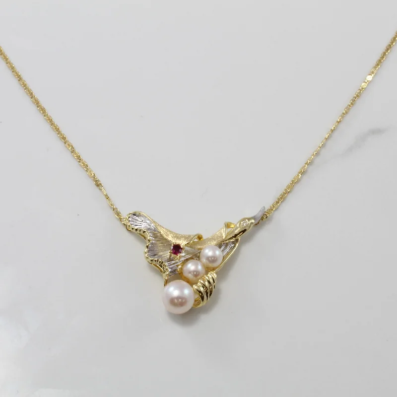 Clear bead necklaces-Floral Swan Gemstone Necklace | 2.60ctw | 17" |