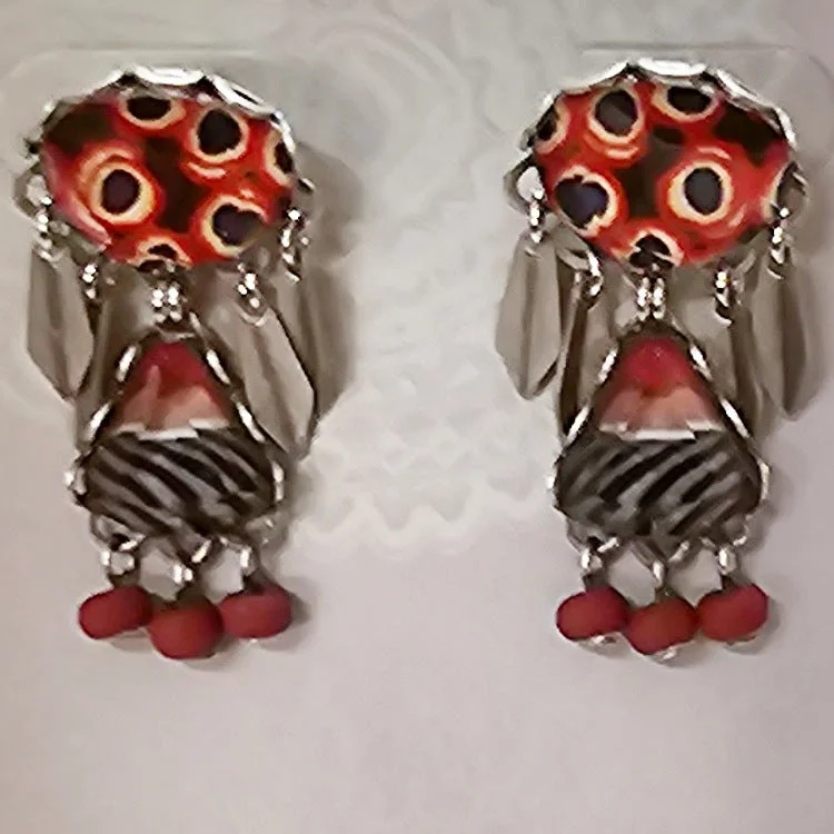 Carved hoop earrings-AYALABAR EARRINGS RED FACES