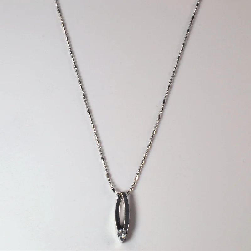 Off-center necklaces-Diamond Oval Loop Necklace | 0.08ct | 18" |