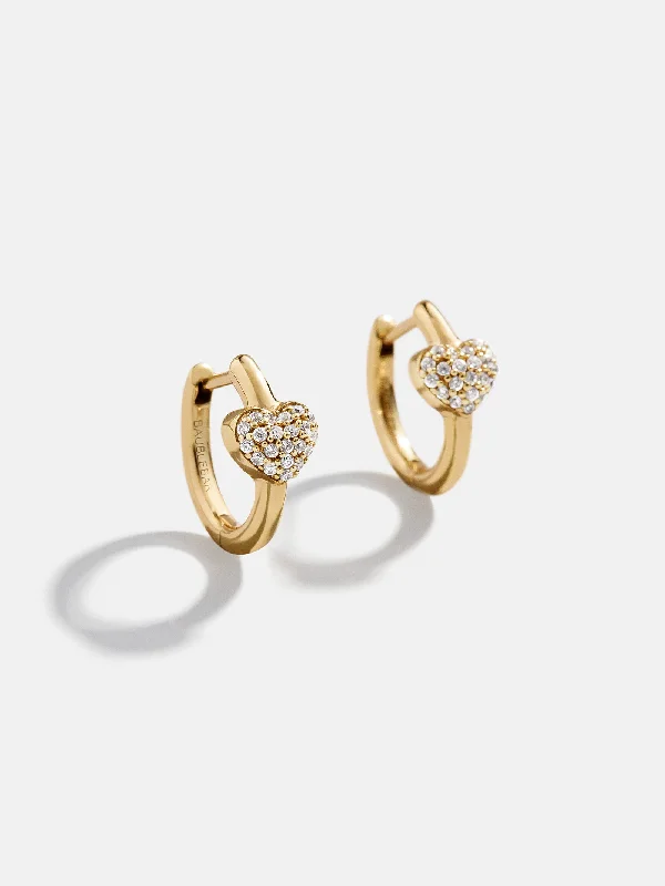 Airy hoop earrings-18K Gold Heart Earrings - Heart