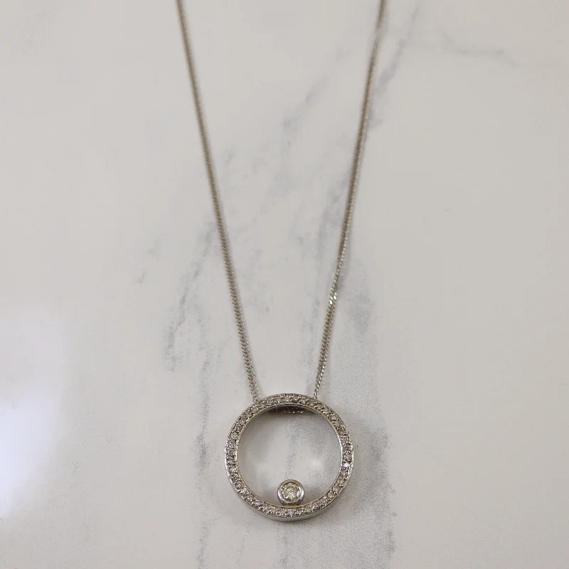 Clear bead necklaces-Diamond Circle Necklace | 0.85ctw | 16" |