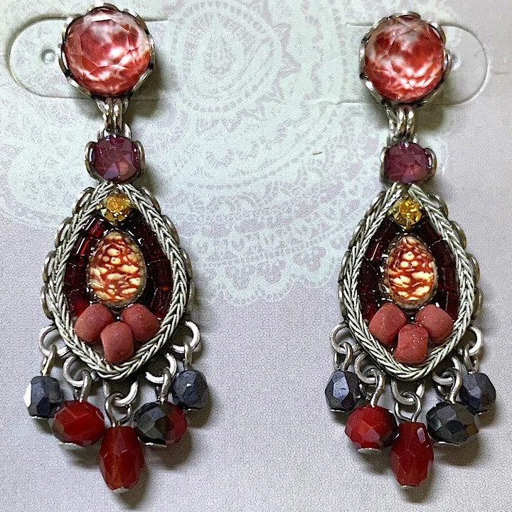 Satin weave earrings-AYALABAR EARRINGS ROSE TONES