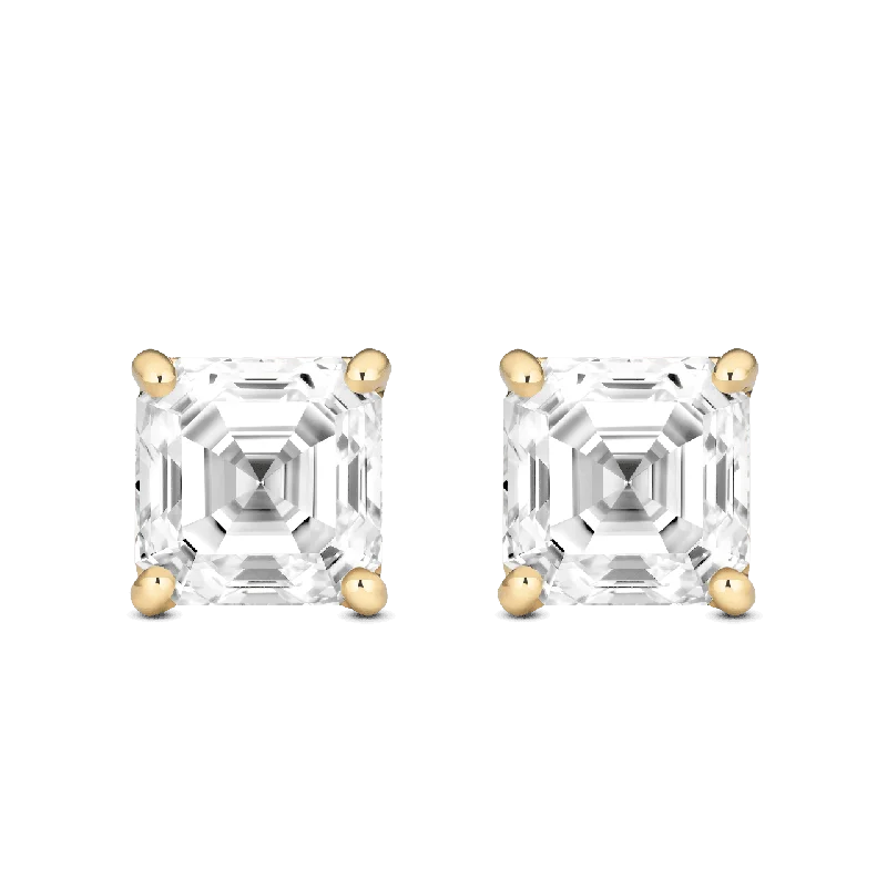 Whisper threader earrings-The Asscher Solitaire Studs