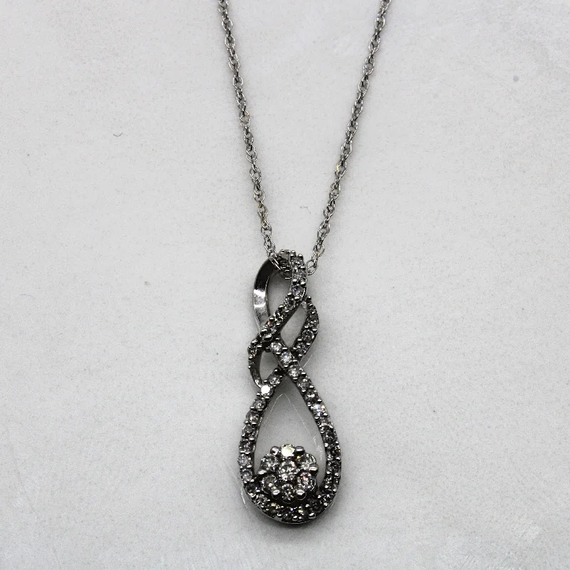 Full moon necklaces-Diamond Cluster Infinity Necklace | 0.20ctw | 14" |