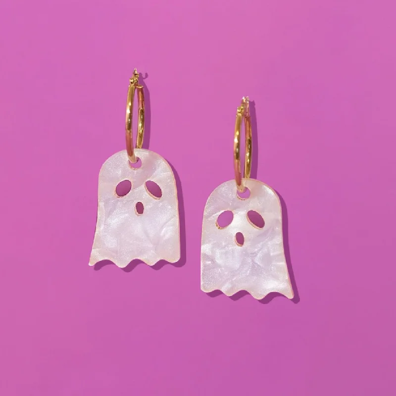 Wispy drop earrings-Ghost Hoop Earrings