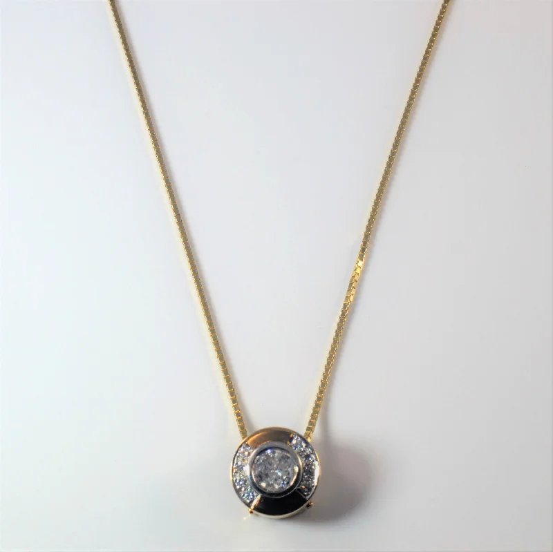 Jasper stone necklaces-Bezel Set Diamond Clip Pendant Necklace | 1.06ctw | 24" |