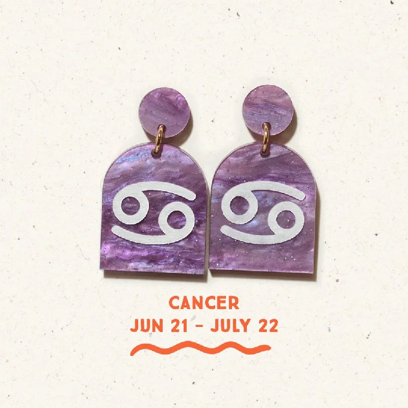 Tiered drop earrings-Cancer Zodiac Earrings