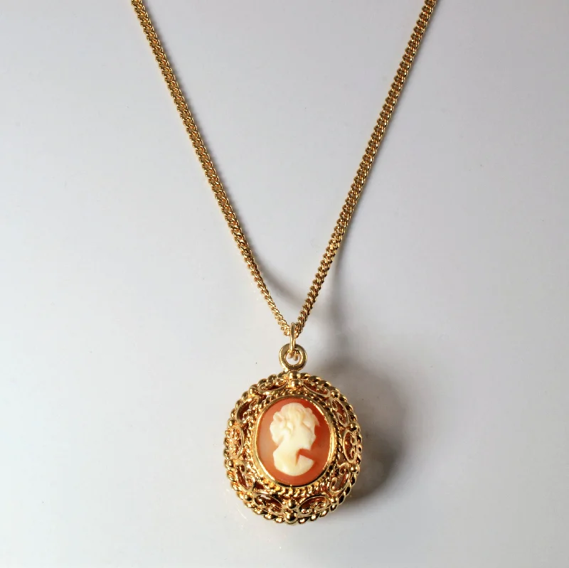 Star sign necklaces-Double Sided Filigree Cameo Necklace | 22" |