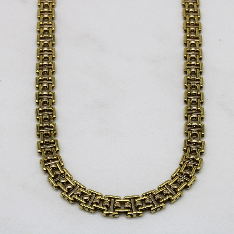 Curved design necklaces-18k Yellow Gold Strap Link Necklace | 20" |