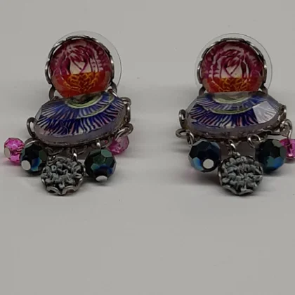 Shimmering druzy earrings-AYALABAR EARRINGS MAUVE