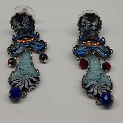 Crystal-wrapped earrings-AYALABAR EARRINGS IN THE BLUES