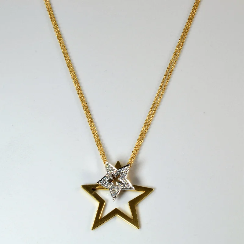 Off-center necklaces-Birks' Diamond Star Necklace | 0.26ctw | 18" |