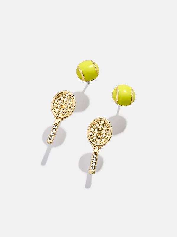 Soft shape earrings-Match Point Earring Set - Tennis