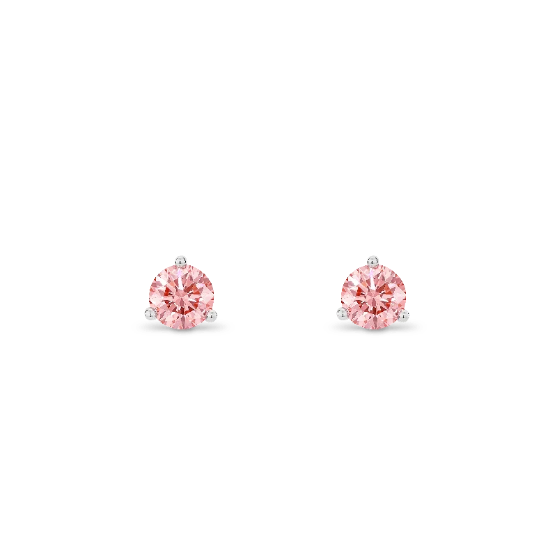 Whisper threader earrings-The Pink Solitaire Stud Earrings