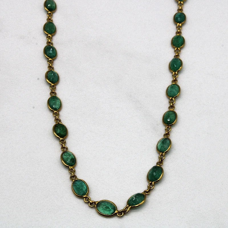 Old coin necklaces-Emerald Eternity Chain Necklace | 17.40ctw | 18" |