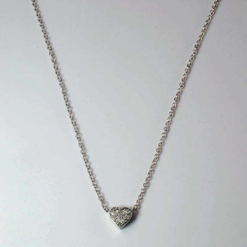 Woven thread necklaces-Cluster Diamond Heart Necklace | 0.08ctw | 16"|