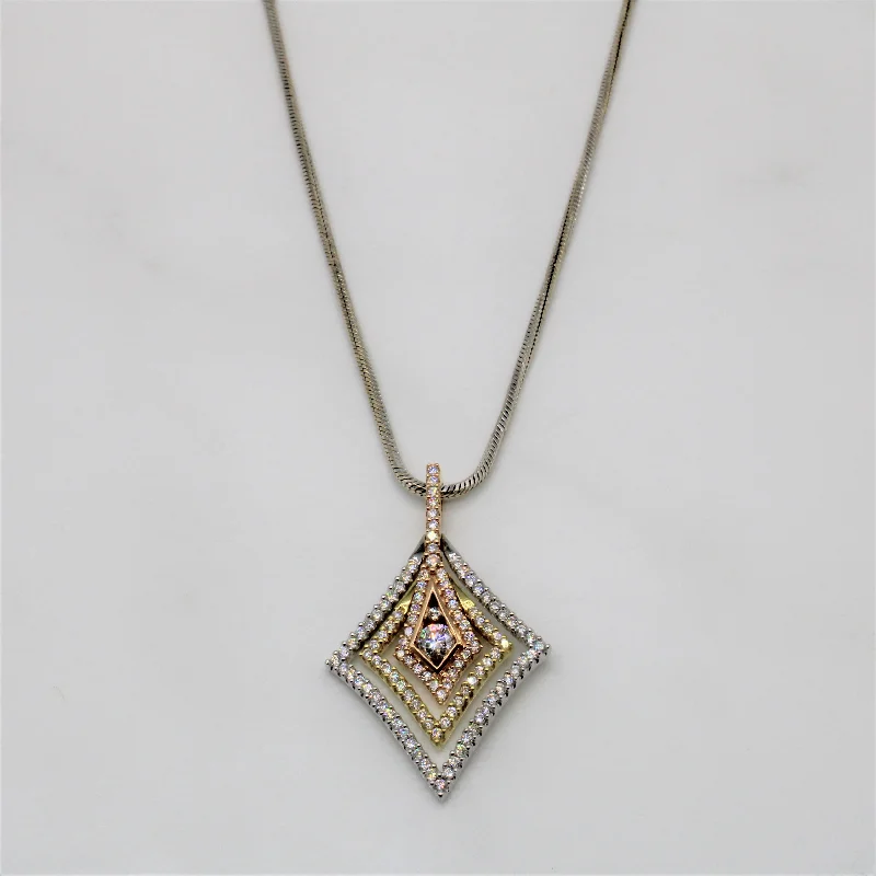 Flapper style necklaces-Simon G' Radiant Diamond Necklace | 1.00ctw | 17" |