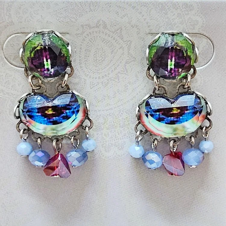 Tiny wing earrings-AYALABAR PIERCED STUD DROP EARRINGS BLUE GREEN