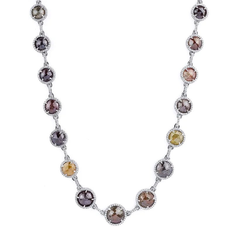 Amber stone necklaces-Assorted Rose Cut Diamond Necklace CN205