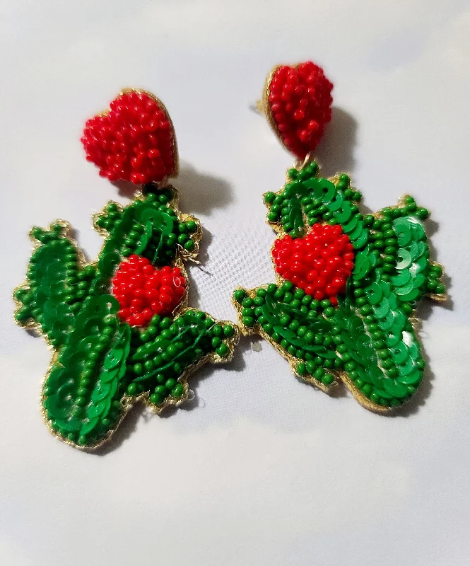 Airy hoop earrings-Nopal Corazon Earrings