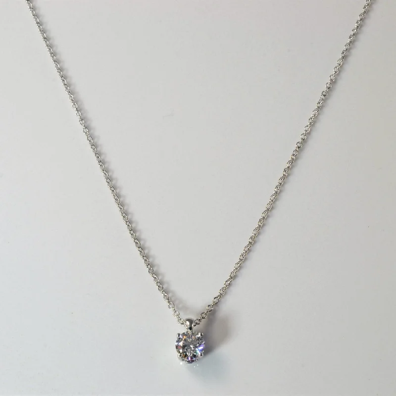 Four-layer necklaces-'Birks' Blue Solitaire Diamond Necklace | 0.53ct | 18" |