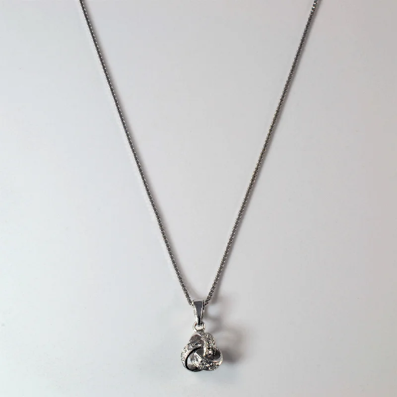 Lotus flower necklaces-Diamond Knot Necklace | 0.03ctw | 18" |