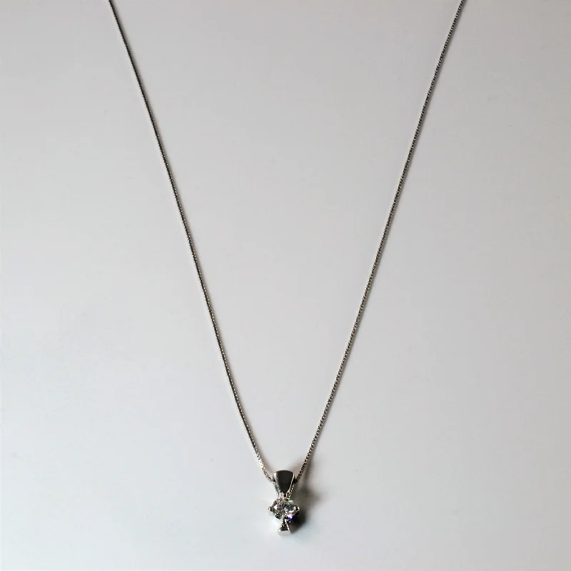 Stamped coin necklaces-Solitaire Diamond Necklace | 0.25ct | 18" |