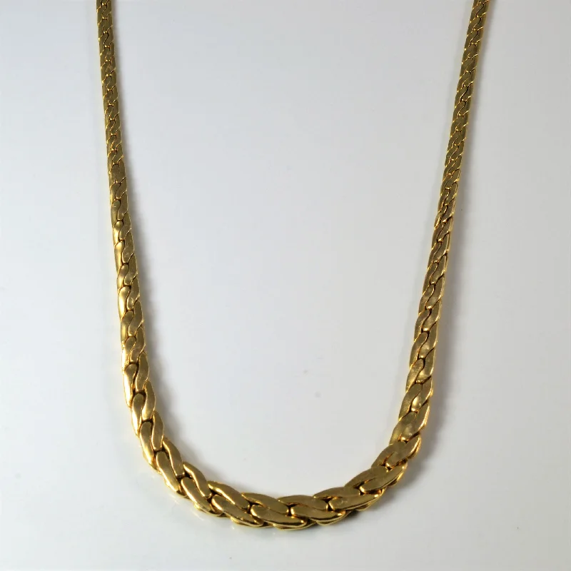 High-end diamond necklaces-Yellow Gold Woven Chain Necklace | 17" |