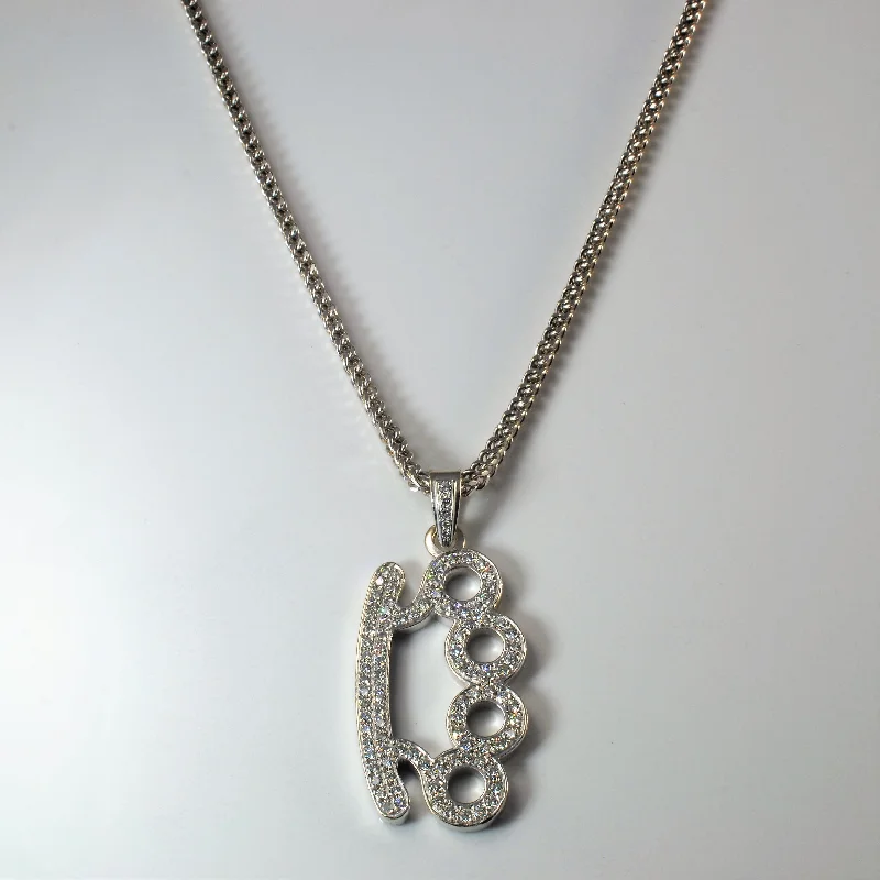 Dove charm necklaces-Diamond Brass Knuckle Necklace | 1.50ctw | 32" |