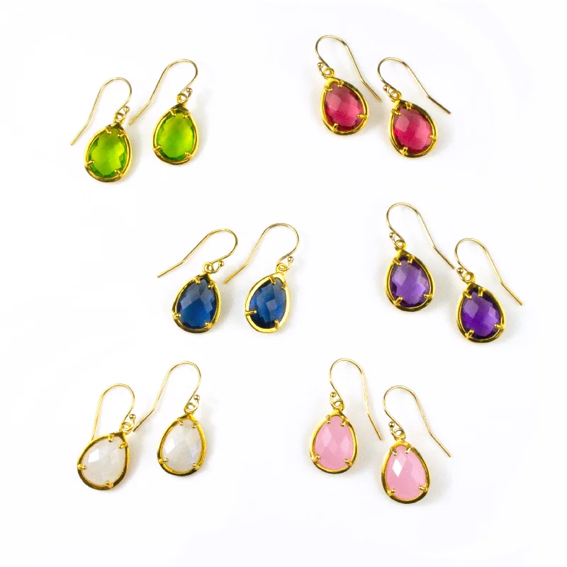 Satin weave earrings-Custom Birthstone Prong Set Earrings