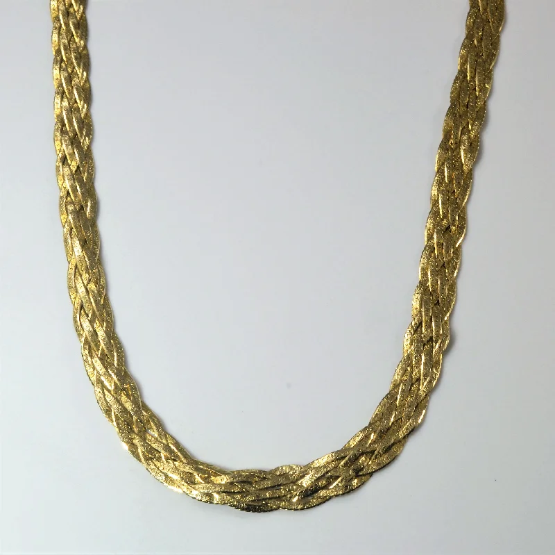 Refined pearl necklaces-Braided Yellow Gold Necklace | 20" |