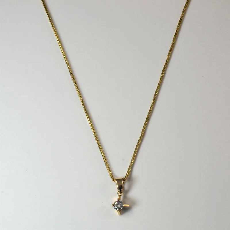 Boho woven necklaces-East West Solitaire Diamond Necklace | 0.19ct | 18" |