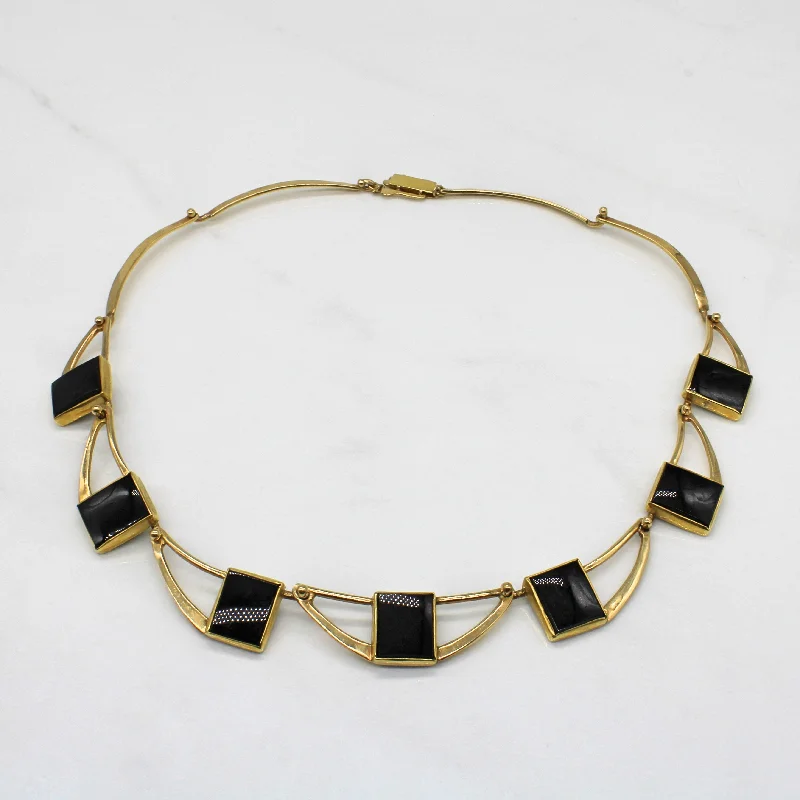 Shining crystal necklaces-Onyx Collar Necklace | 14.00ctw | 16" |